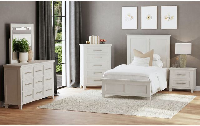Elements International Canterbury Ivory Twin Panel Bed-1