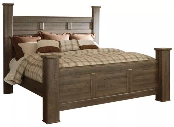 Signature Design by Ashley® Juararo 6-Piece Dark Brown California King Poster Bed Set-1