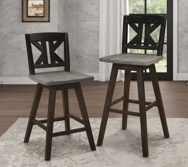 Homelegance® Amsonia Black/Distressed Gray Pub Height Chair-1