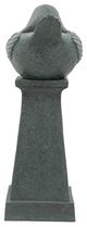 A & B Home Soft Gray Outdoor Bird Pedestal Water Fountain-3