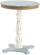 Crestview Collection Sea Isle Blue Accent Table with Distressed White Base with Brown Accents-0