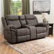 Powell® Galloway Stone Gray Manual Reclining Loveseat -1