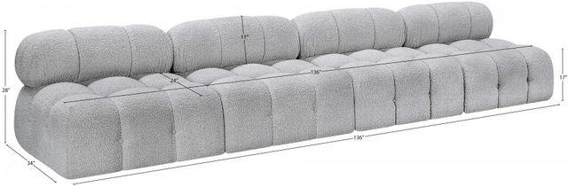 Meridian Furniture Ames 4-Piece Gray Modular Sofa-3