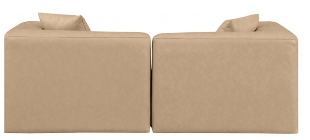 Meridian Furniture Cube 2-Piece Tan Vegan Leather Modular Sofa-3