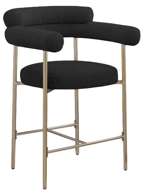 Meridian Furniture Blake Black/Brushed Gold Counter Stool-0
