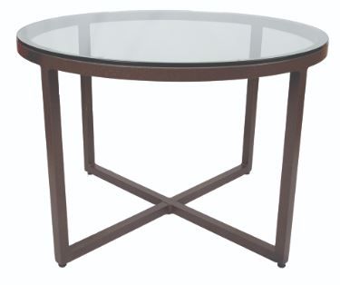 Lane Venture® Contempo Glass Top Round Dining Table with Dark Brown Base-0