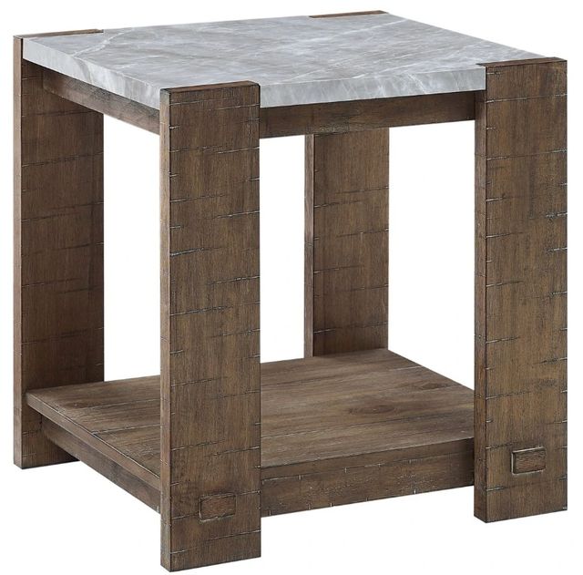 Steve Silver Co. Libby Gray End Table with Dusty Caramel Base-3