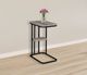 Crown Mark Ida Weathered Gray Chairside Table with Black Frame-1