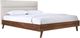 Mazin Furniture Fletcher Beige/Faux Walnut Queen Upholstered Platform Bed-0