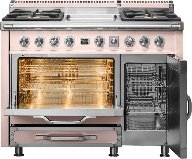 Viking® Tuscany 48" Blush Pro Style Dual Fuel Range with Griddle-1