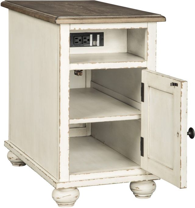 Signature Design by Ashley® Realyn Brown Chairside End Table with Antique White Base-1
