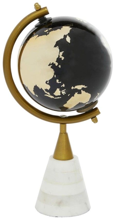 Deco Marche Gold Globe with Marble Base-0