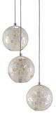 Currey & Company Finhorn Painted Silver/Pearl 3-Light Multi-Drop Pendant-1