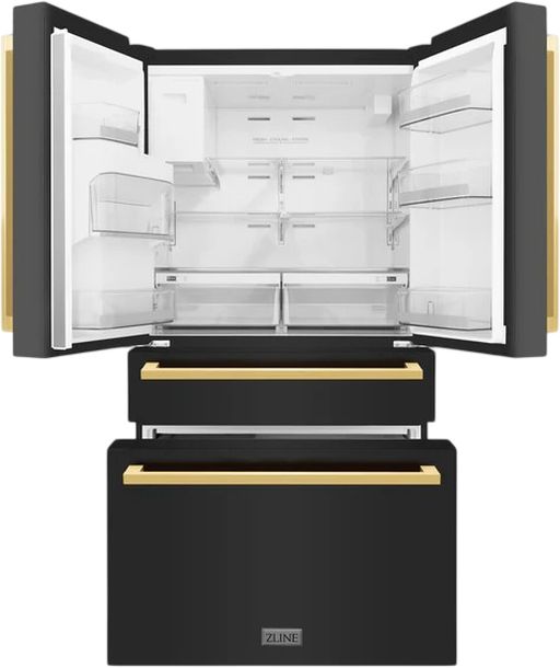 ZLINE Autograph Edition 36" 21.6 Cu. Ft. Black Stainless Steel Counter Depth Freestanding French Door Refrigerator-1