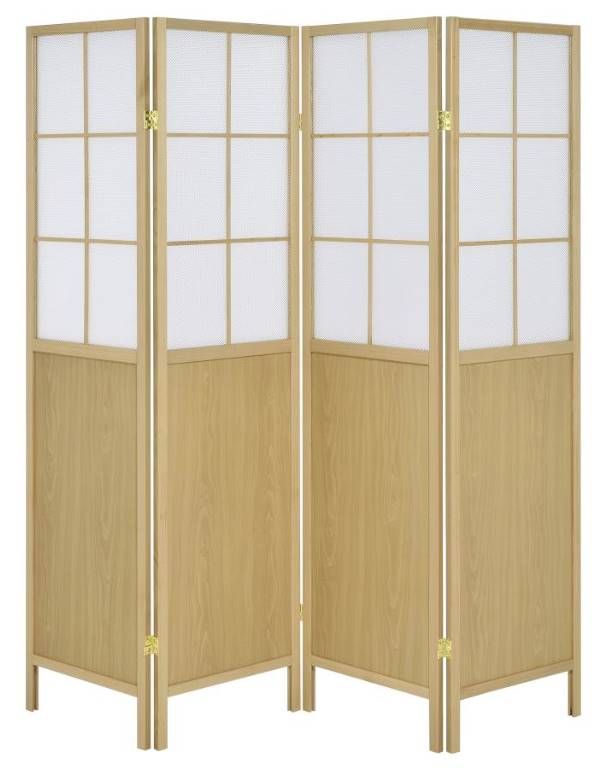 Coaster® Edwards Natural 4-Panel Room Divider Folding Shoji Screen-1
