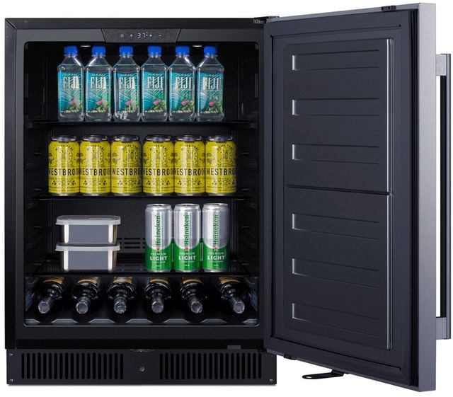 Summit® 24” 4.3 Cu. Ft. Stainless Steel Built-In ADA Compliant Adjustable Height Outdoor Under the Counter Refrigerator with Right Hand Door Swing-2