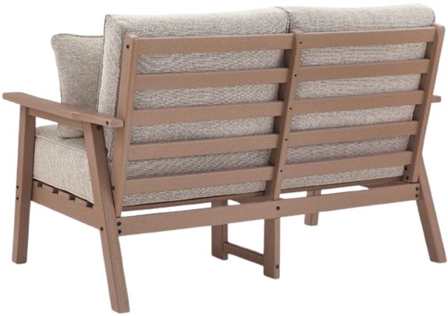 Signature Design by Ashley® Cliffs Beach Beige/Driftwood Fabric/Plastic Outdoor Loveseat-3