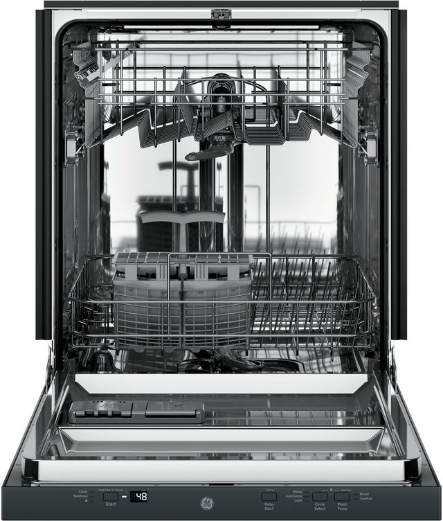GE® 24" Black on Black Built-In Dishwasher-2