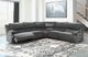 Signature Design by Ashley® Clonmel 5-Piece Charcoal Manual Reclining Curved Sectional-1
