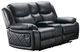 Mazin Furniture Bartholomew Black Manual Reclining Loveseat with Center Console-0