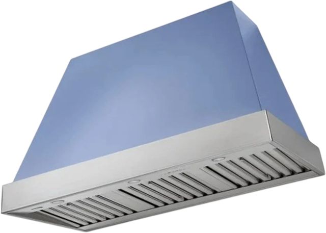 AGA Euclid 48" Carnaby Blue Wall Mounted Range Hood  with Brushed Nickel Trim-0