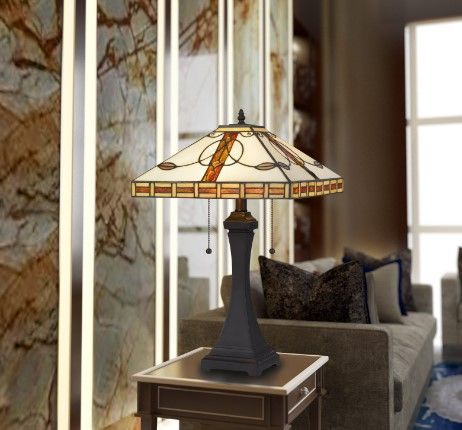 Cal® Lighting & Accessories Dark Bronze/White Table Lamp-1