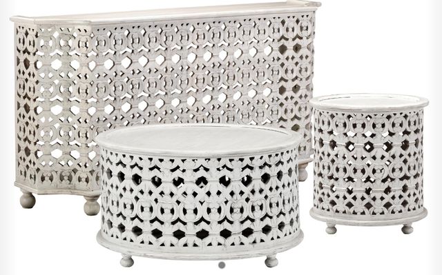 Jaipur Furniture Marguerite White Wash Round End Table-1