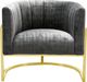 TOV Furniture Magnolia Slub Grey Chair with Gold Base-0