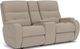 Flexsteel® Strait Dove Grey Power Reclining Loveseat with Console and Power Headrests-0