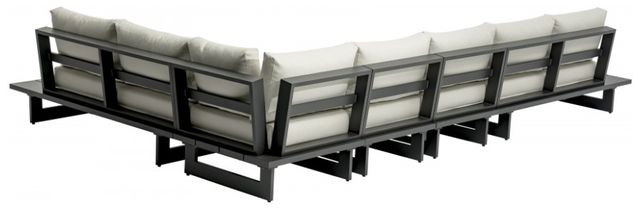 Meridian Furniture Maldives 2-Piece Cream/Dark Gray Aluminum/Fabric Outdoor Modular Sectional-2