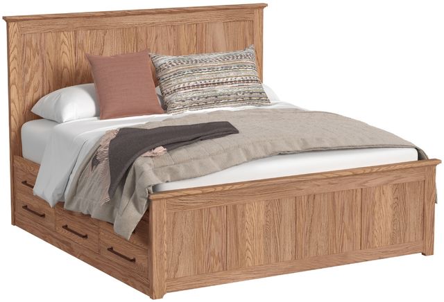 Intercon Oak Park Taupe 9-Drawer King Panel Storage Bed-0