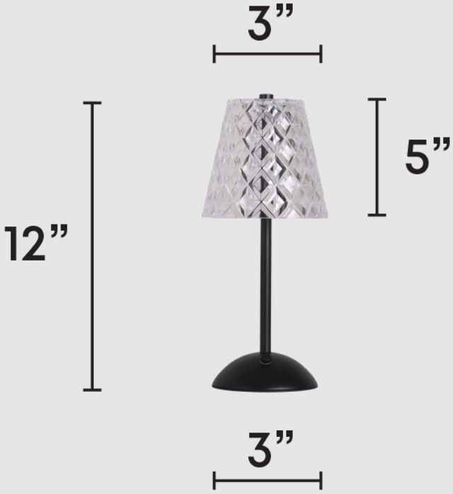 Classy Living 2-Piece Crystal Radiance I Matte Black Accent Lamp Set-1