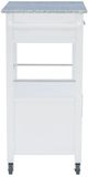 Linon Mitchell White Granite Kitchen Cart -5