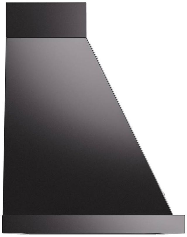 Ilve® Nostalgie II Noblesse 48" Glossy Black Wall Mounted Range Hood with Chrome Trim-2