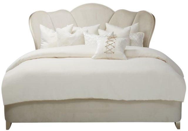 Michael Amini® Villa Cherie Caramel/Champagne California King Upholstered Panel Bed -3