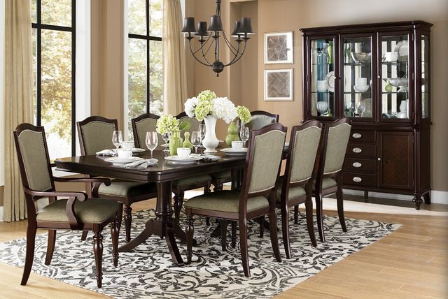 Homelegance® Marston Dark Cherry/Natural Dining Side Chair-1