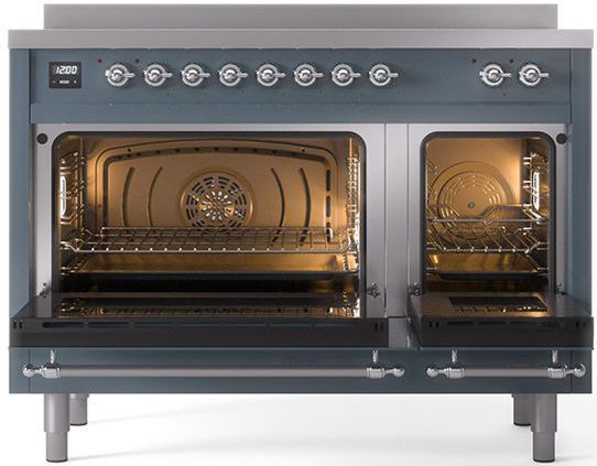 Ilve® Nostalgie II Series 48" Blue Grey Pro Style Induction Range-2
