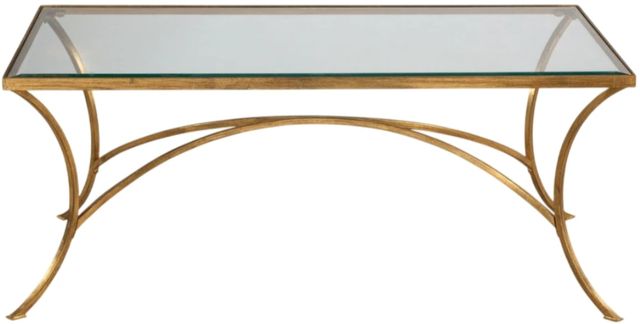 Uttermost® Alayna Glass Top Coffee Table with Antiqued Gold Base-0