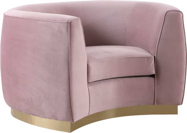Meridian Furniture Julian Pink/Gold Velvet Chair-0