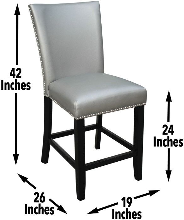 Steve Silver Co. Camila Espresso/Silver Upholstered Counter Stool-2