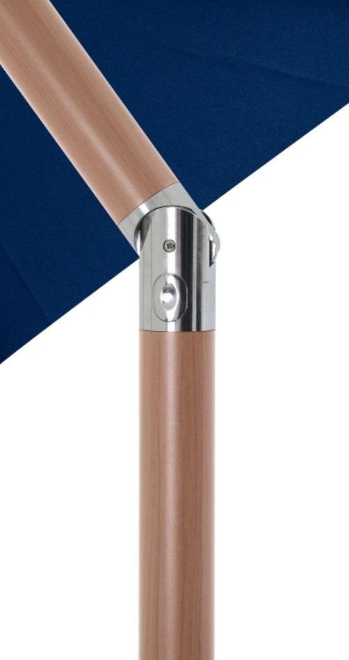 Meridian Furniture Fiji Navy/Teak Aluminum Outdoor Patio Umbrella and Round Base-4