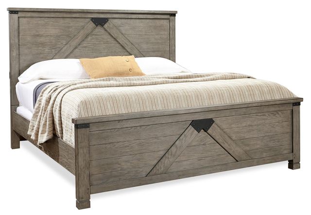 Aspenhome® Tucker Grey Queen Non Storage Panel Bed-0