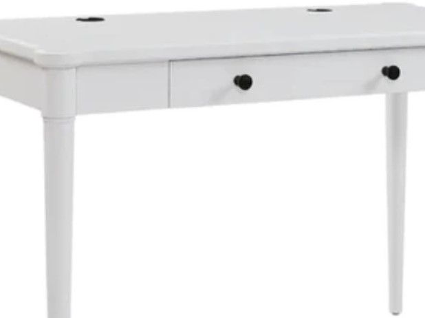 Bernards Citrus Heights White 48" Writing Desk-1