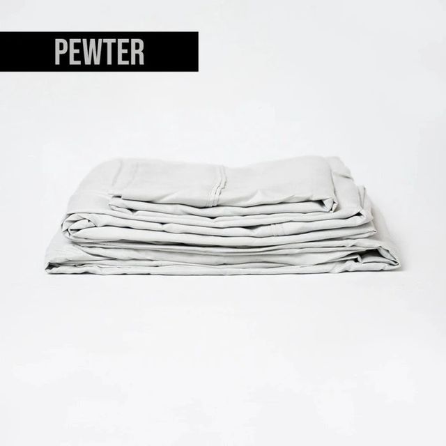 BedTech Thread™ 4-Piece Pewter Twin Microplush Poly Bamboo Blend Sheet Set-2