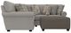 Jackson Furniture Livingston 3-Piece Linen Curved Sectional-1