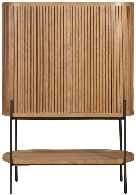 Universal Explore Home™ New Modern Linnea Aged Satin Pewter/Natural Oak Bar Cabinet-2
