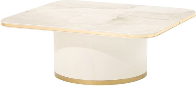 Michael Amini® Gineverra Ivory Gold Rectangular Cocktail Table-0