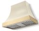 La Cornue CornuFé Cascade 44" Morning Dew Wall Mounted Range Hood with Polished Brass Trim-0