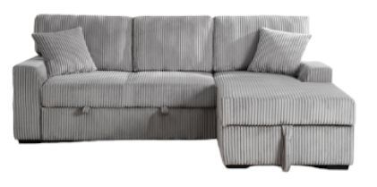Milton Greens Stars 2-Piece Taupe Right Hand Facing Sectional with Pull-Out Bed-0
