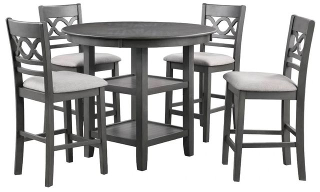 New Classic® Home Furnishings Cori 5-Piece Gray Counter Dining Set-0